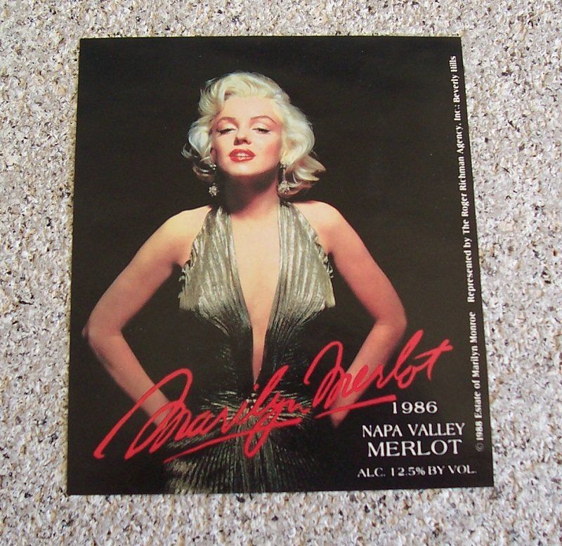 Marilyn Merlot 1986 Napa Valley Merlot Label, Marilyn Monroe