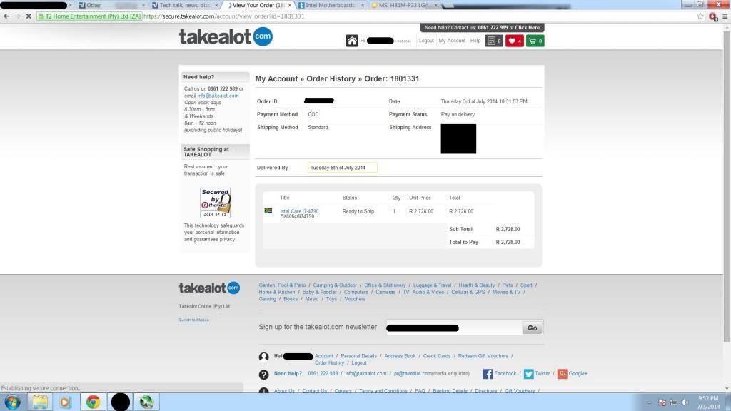 Takealot, changing existing invoices to cover up their mistake (pics
