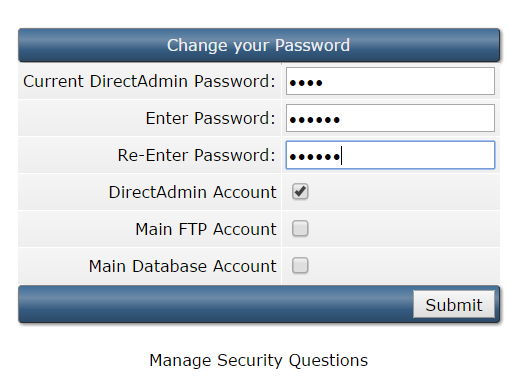 DirectAdmin Password Change 3