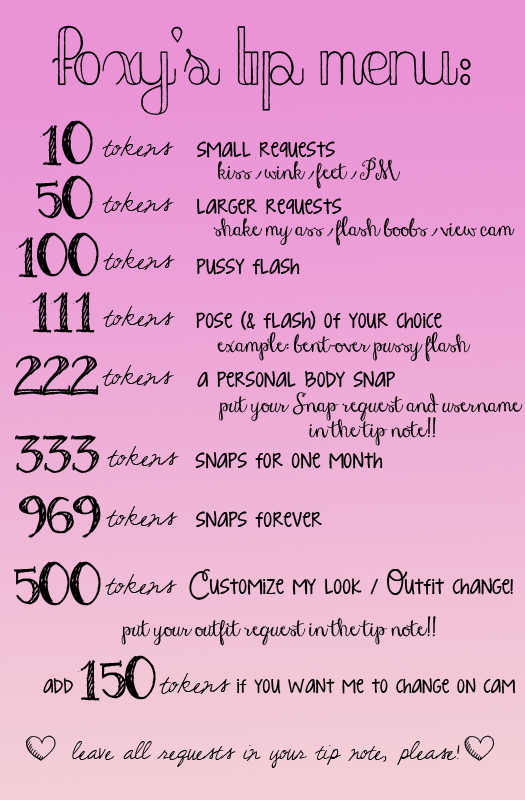 Tip menu chaturbate Tip menu chaturbate
