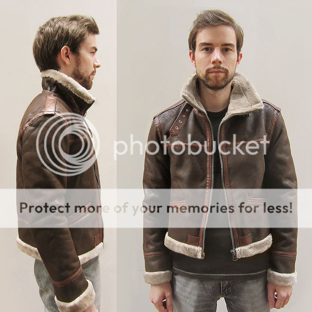ケリハーレム　LEON Leon Kennedy Brown Shearling Bomber Jacket Resident Evil 4 Cosplay