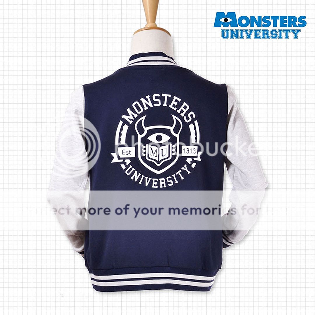 Monsters University Varsity Blue Adult Jacket Standard Size Cosplay ...