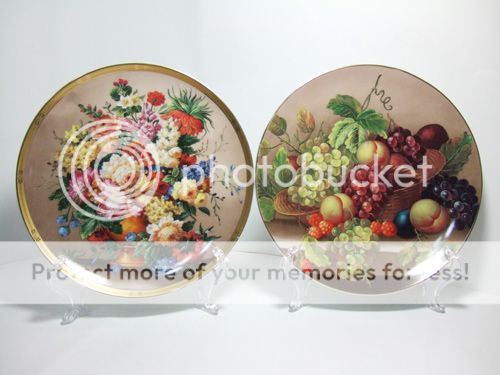 Decorative Wall Hanging Porcelain Plates with Flower Fruit Design Home Decor